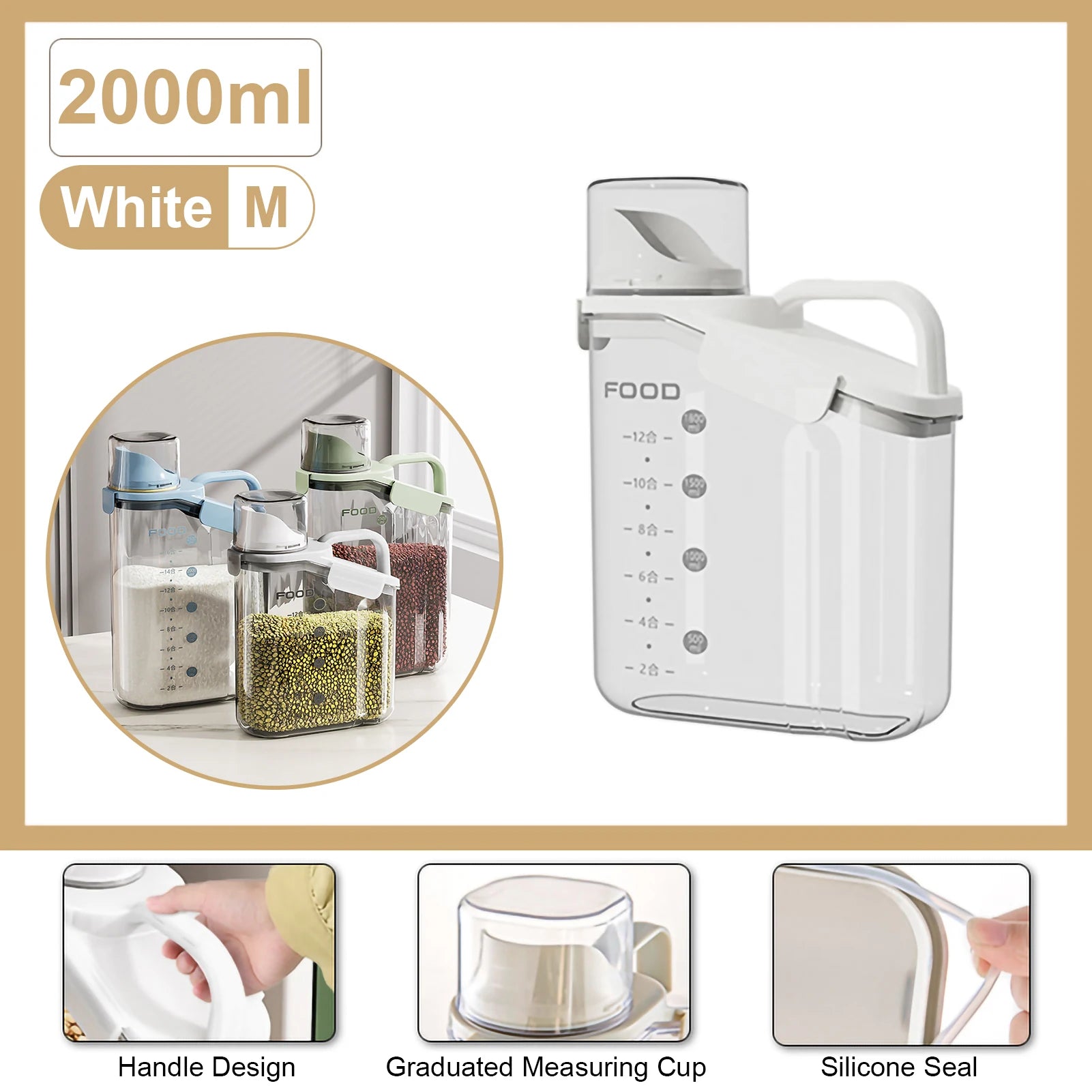 Storage Box Cereals Container Scale | Yazijico™ 