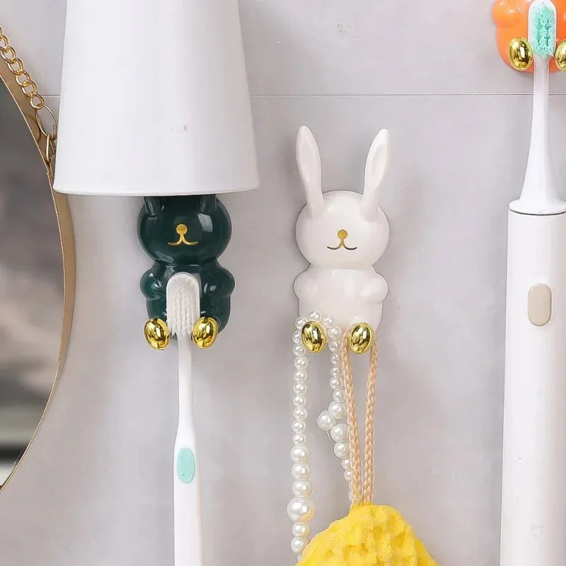 Cartoon Rabbit Toothbrush Holder Wall Mounted | Yazijico™