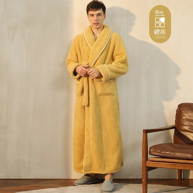 Peignoir à manches longues chaud col rabattu | Yazijico™