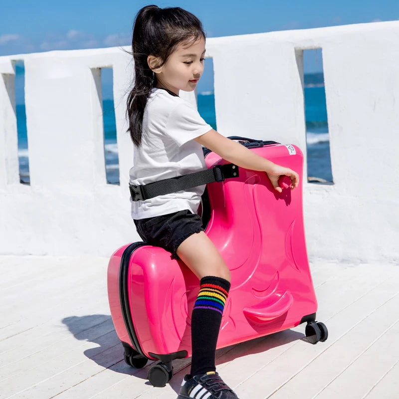 Cute Pony  Children Rolling Luggage Spinner Suitcase  | Yazijico™ 