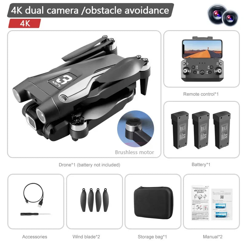 Drone Dual Camera 8K Professional Brushless Motor