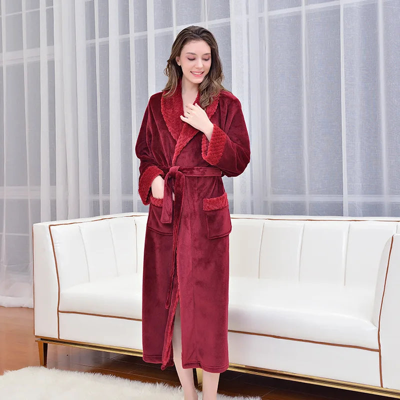 Bathrobe Winter thickened Robe Couple Coloured  | Yazijico™