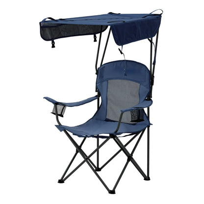 Sand Island Shaded Canopy Camping Chair with Cup Holders Outdoor Portable Foldable Chair