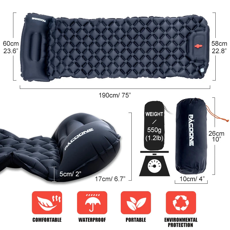 Outdoor Camping Sleeping Pad Inflatable Mattress | Yazijico™ 