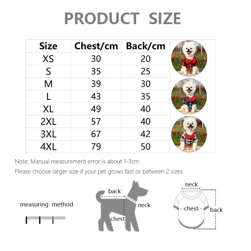 Pet Clothes Dogs Plaid Striped Shirt Suit Wedding Dress | Yazijico™ 