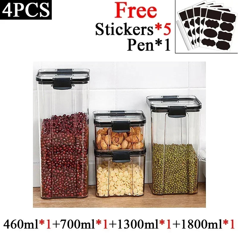 Food Storage Containers Set White Lid Kitchen