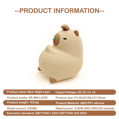 Capybara Night Light Touch Sensor Lamp | Yazijico™