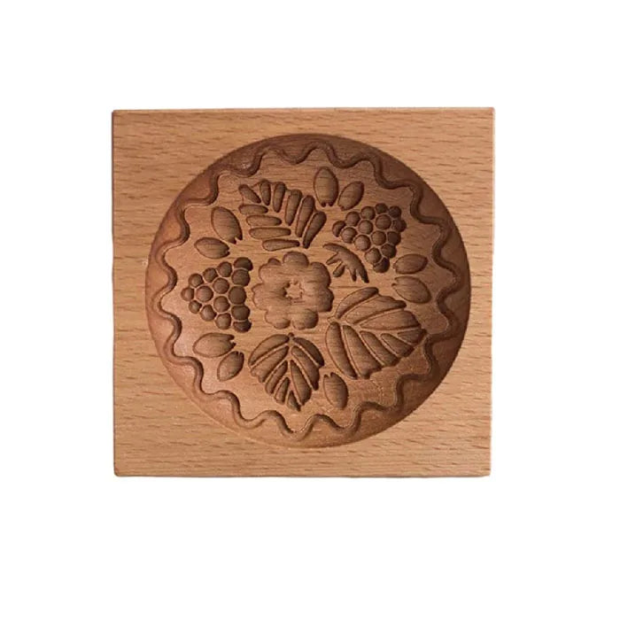 Wooden Shortbread Mold Raspberry Heart Carved | Yazijico™