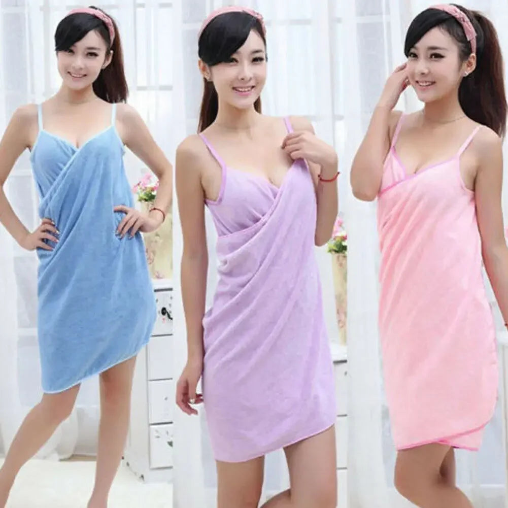 Wearable Towel Ladies Shower Spa Microfiber Bathrobe | Yazijico™