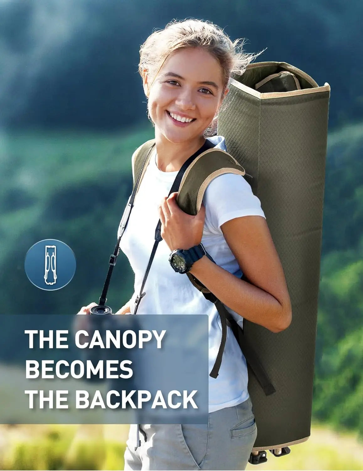 Camping Chair with Shade Canopy Outdoors | Yazijico™ 