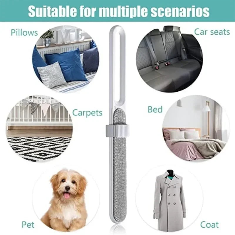 Pet Hair Removal Brush Double-Sided Couch Clothes Cleaning For Furniture Laundry with Self-Clean Loop