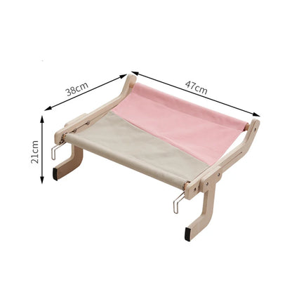 Sturdy Cat Window Wooden Assembly Hanging Bed | Yazijico™ 