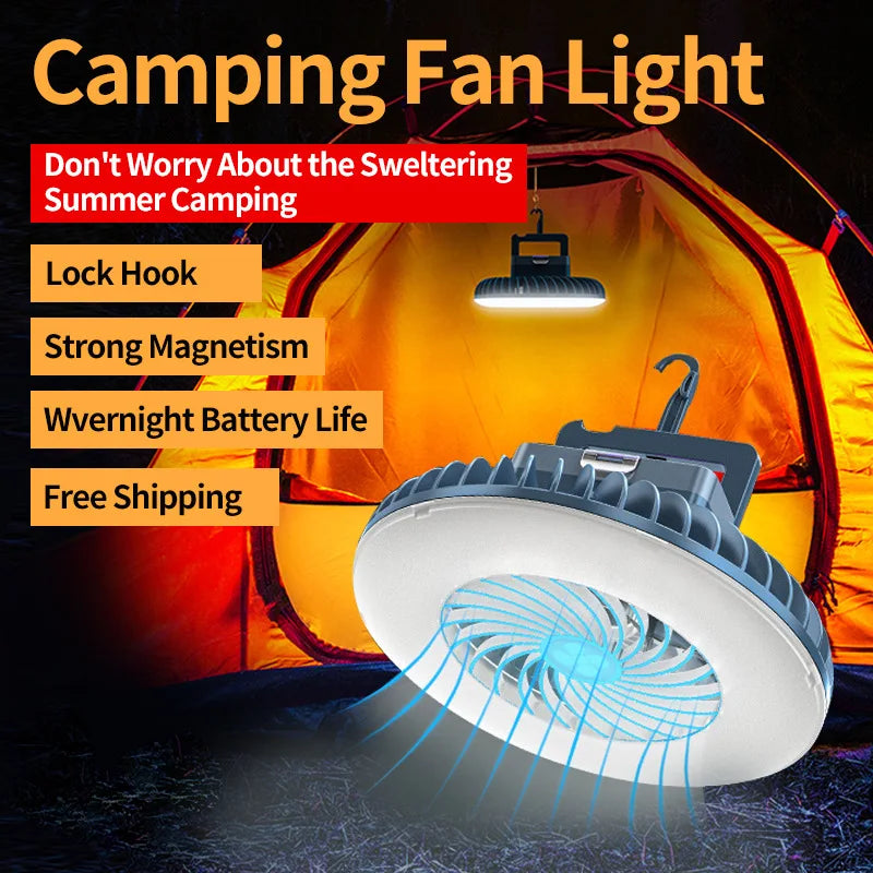 Yazijico™ Multifunctional Tent Fan Rechargeable Camping - Yazijico™ 