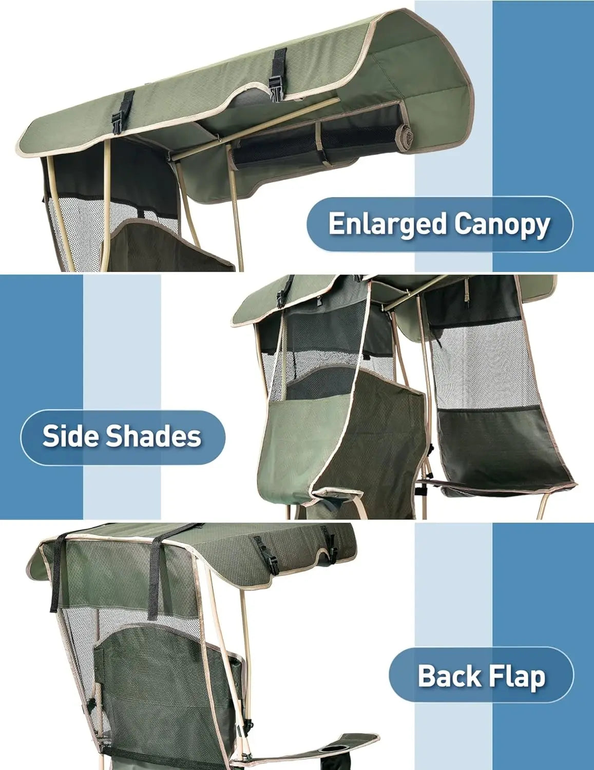 Camping Chair with Shade Canopy Outdoors | Yazijico™ 