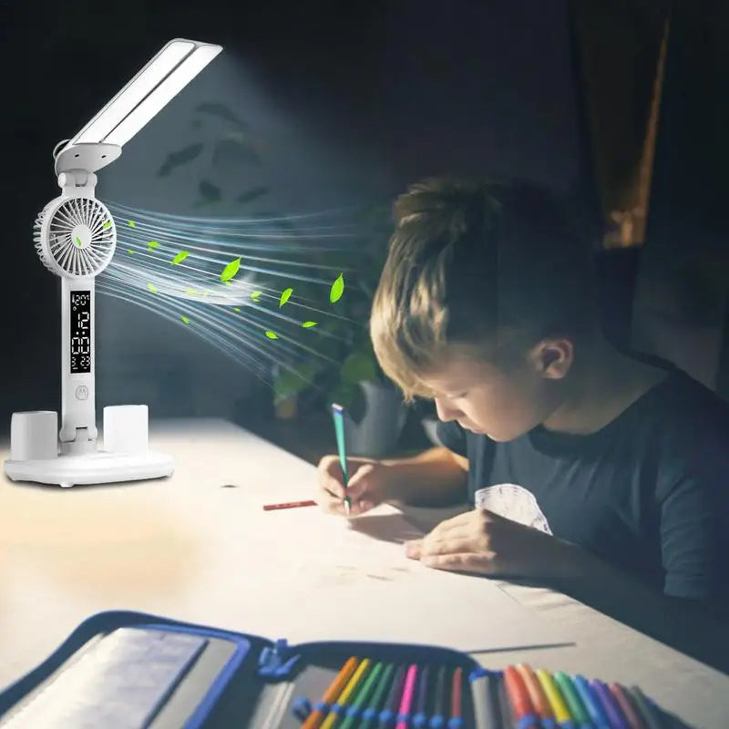 طاولة مكتب قابلة للطي LED متعددة الوظائف مع ضوء مروحة | يازيجيكو™ 