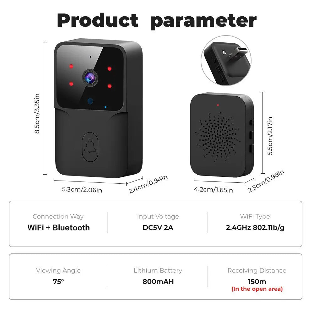 Yazijico™ Doorbell Home Tuya WiFi Wireless - Yazijico™ 