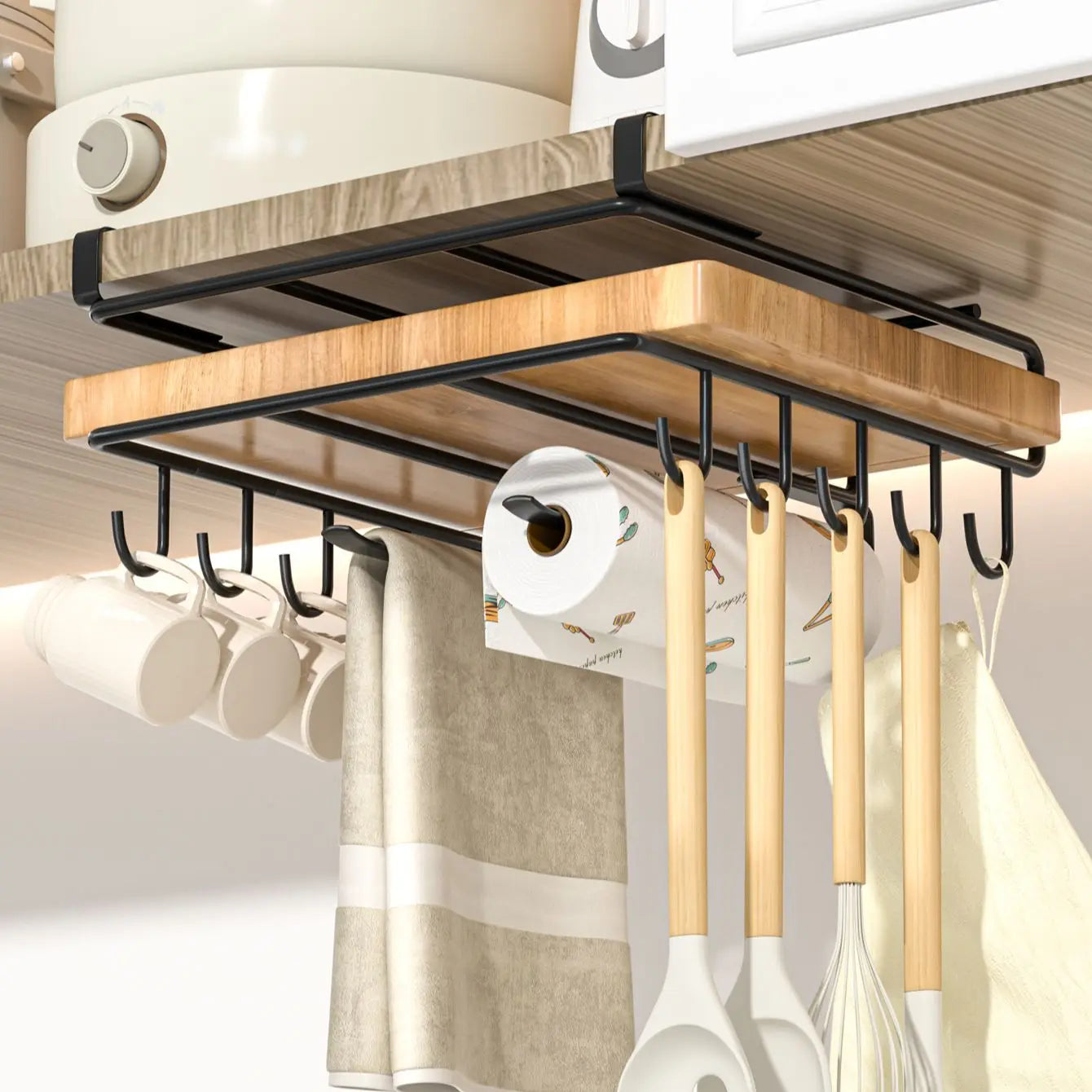 Hanging rack under kitchen cabinet  | Yazijico™ 