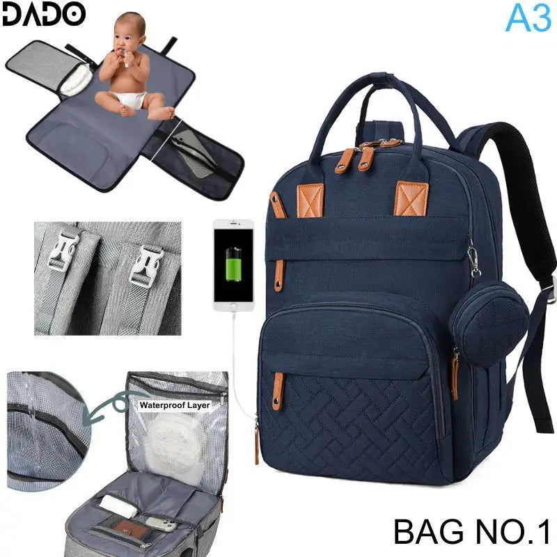 Diaper Bag Backpack Baby Essentials Travel Tote Multifunction | Yazijico™ 