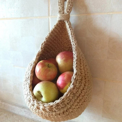 16 Sizes Hanging Hand Woven Basket Kitchen Vegetable | Yazijico™ 