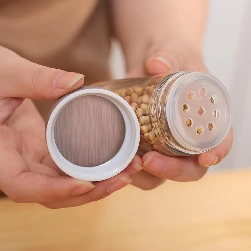 Stainless Steel Glass rotating seasoning set | Yazijico™ 