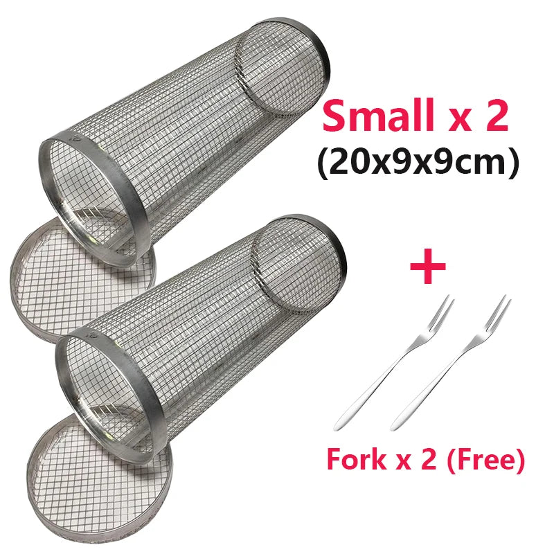 Rolling Grilling BBQ Basket Stainless Steel Leakproof | Yazijico™ 