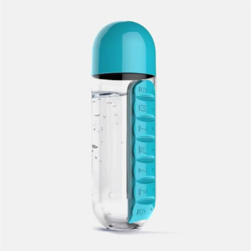 2 in 1 600ml 7 Grids Medicine Box Water Cup | Yazijico™ 