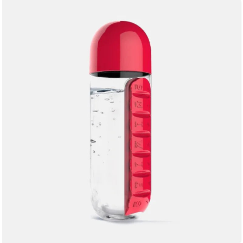 2 in 1 600ml 7 Grids Medicine Box Water Cup | Yazijico™ 