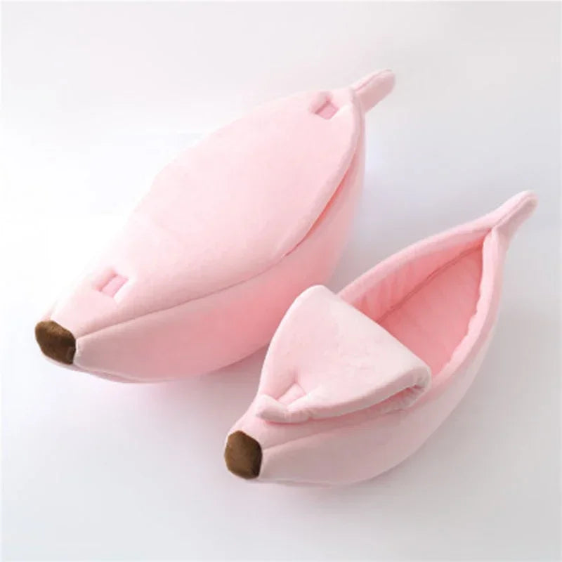 Warm Banana Shaped Dog Cat Bed Cozy Basket Puppy  | Yazijico™  