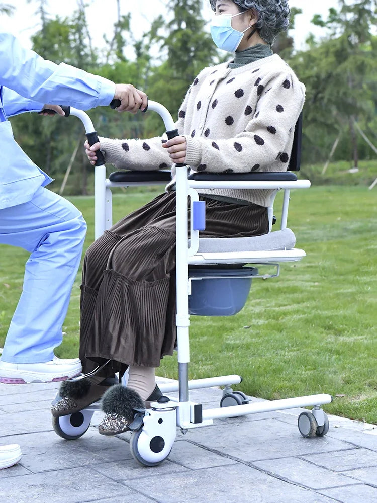 Disability care shift chair multifunctional bathing hydraulic shift device lifting toilet chair