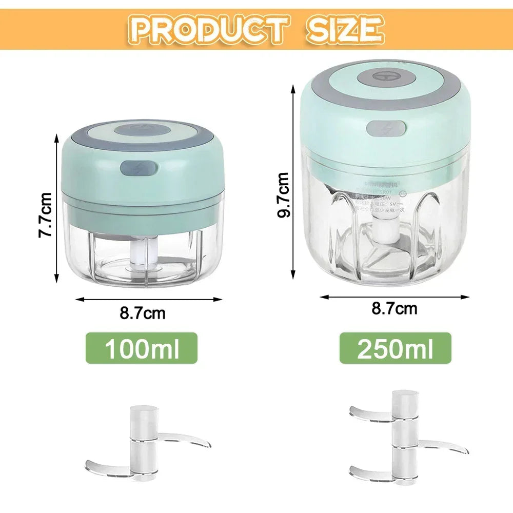 Mini Electric Garlic Chopper Grinder 