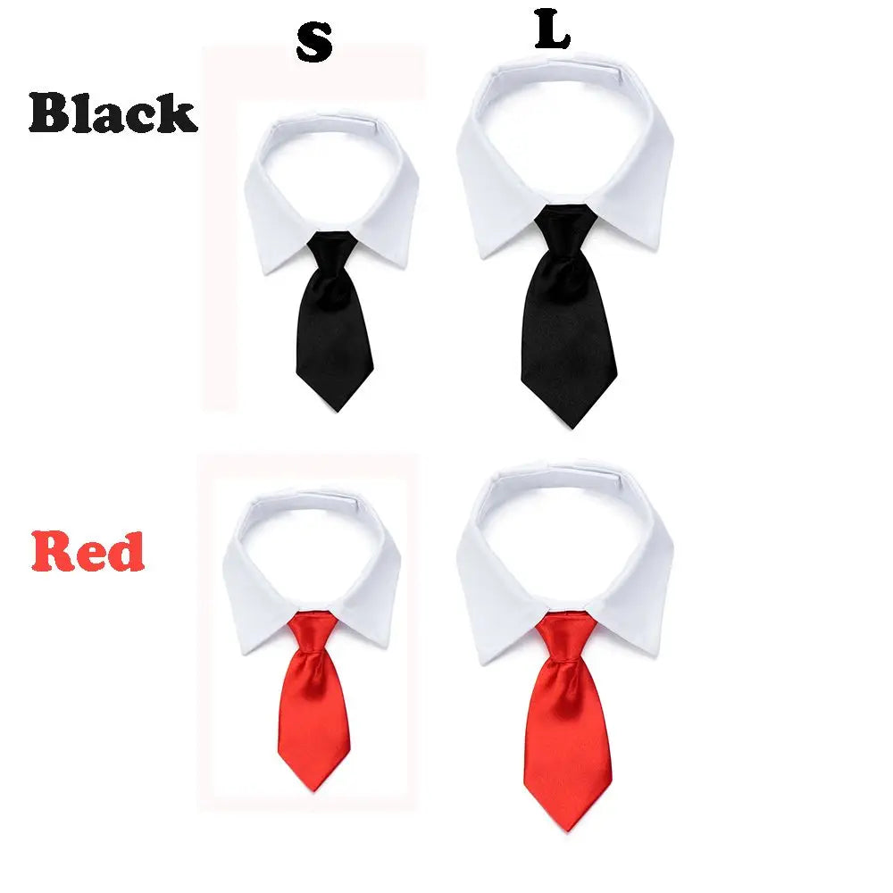 Pet Dog Cat Formal Necktie Tuxedo Bow Tie Black and Red | Yazijico™  