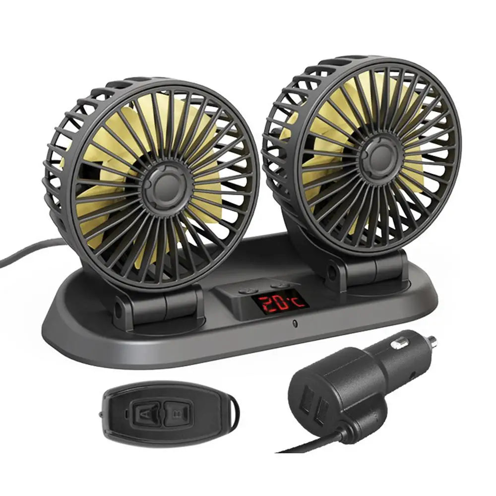 Car Cooling Fan 360 Degree Adjustable Dual Head | Yazijico™