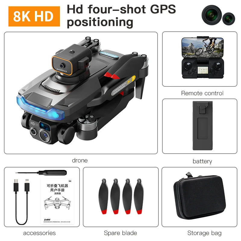 Drone Professional Dual Camera Obstacle Avoidance | Yazijico™
