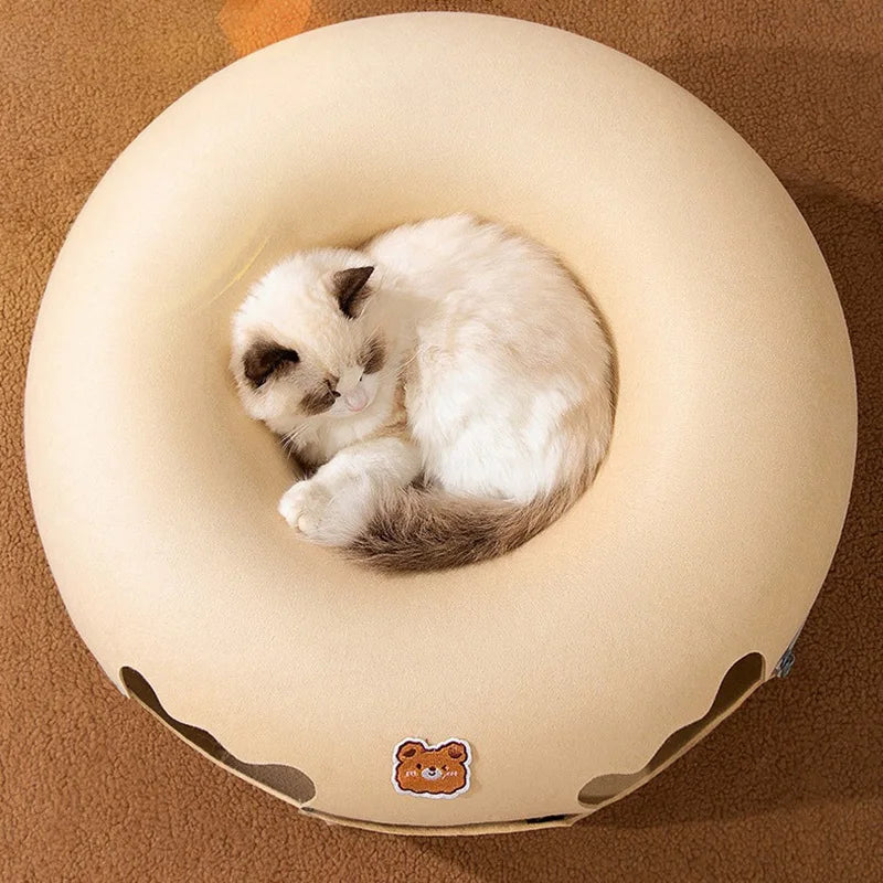 Donut Cat Bed Hiding House Indoor Tunnel Toys| Yazijico™ 