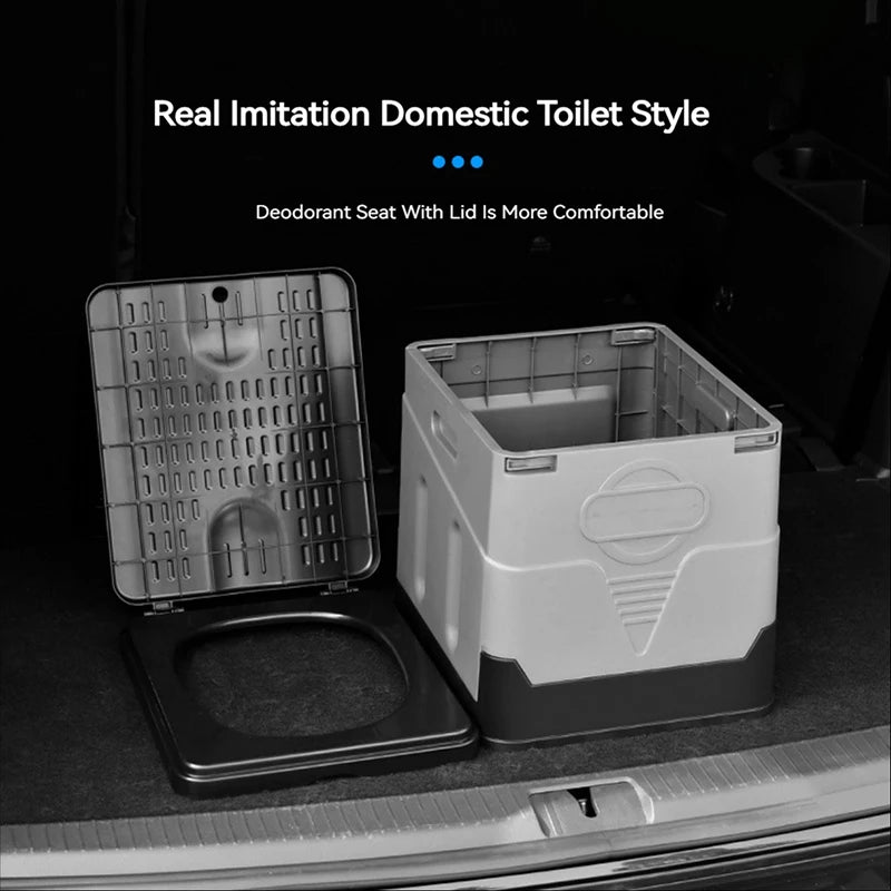 Toilet, Portable, Collapsible, Anti-Odor Storage Box 