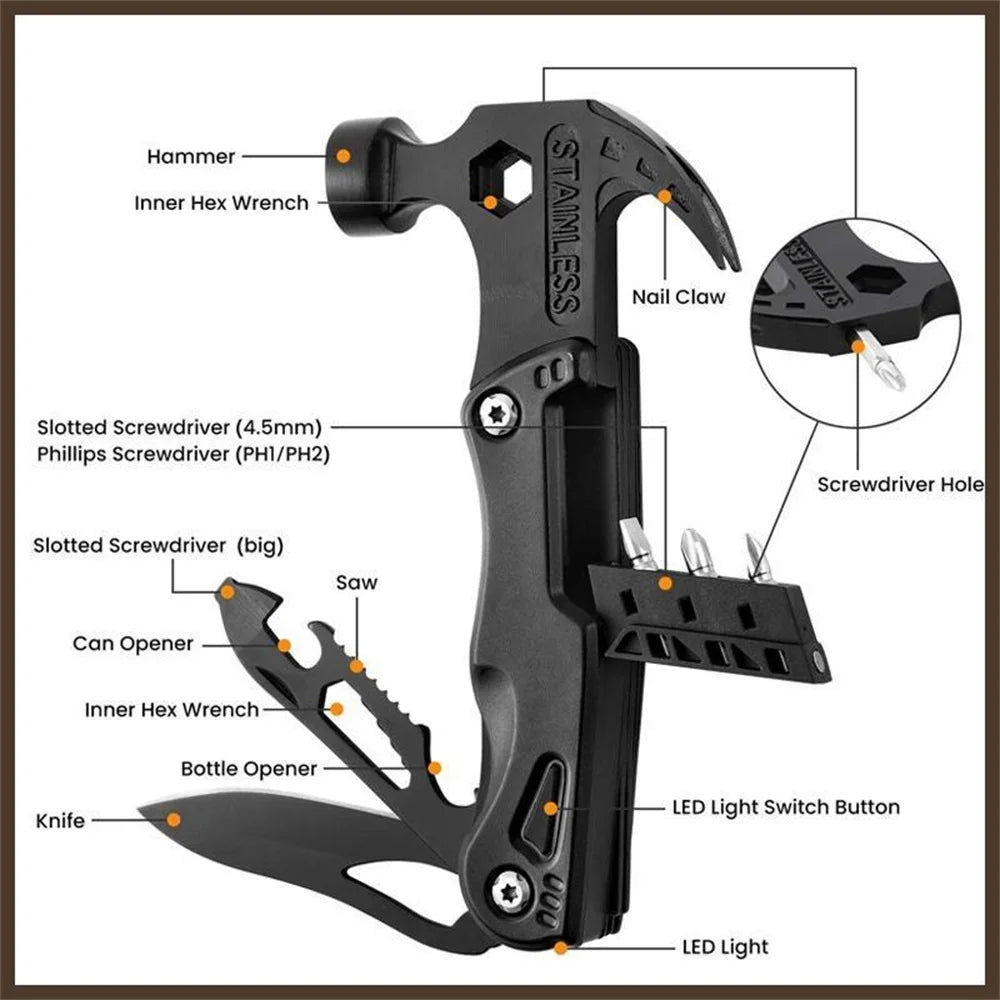 Multifunctional Pliers Multitool Claw Hammer | Yazijico™ 