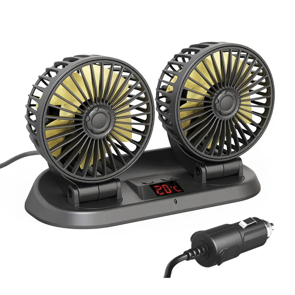 Car Cooling Fan 360 Degree Adjustable Dual Head | Yazijico™