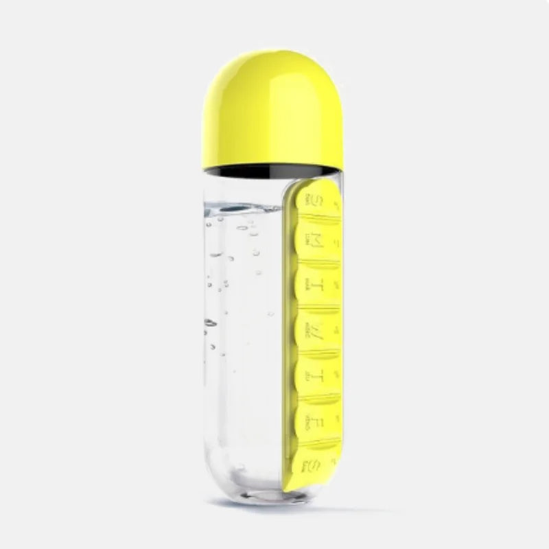 2 in 1 600ml 7 Grids Medicine Box Water Cup | Yazijico™ 