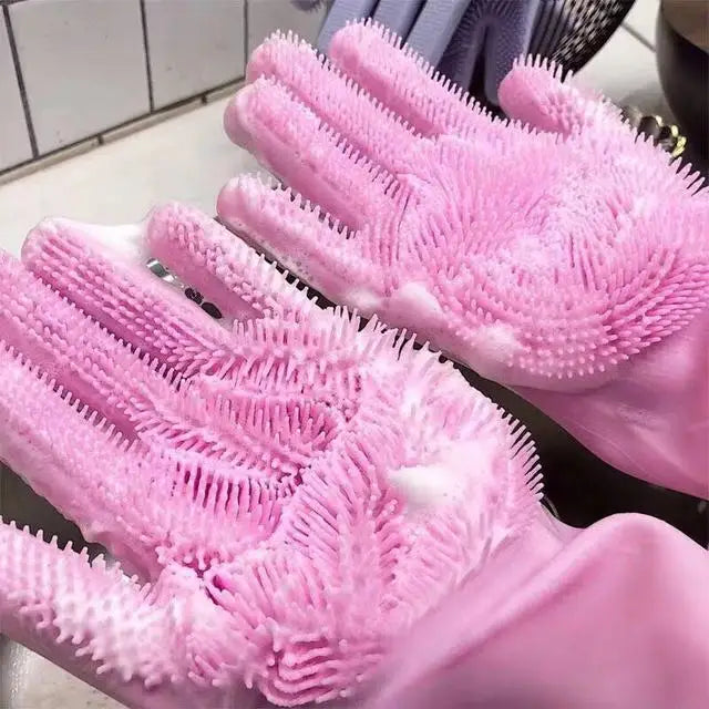 Silicone Dish Washing Gloves For Kitchen 