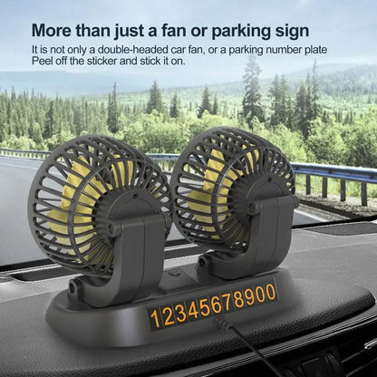 Car Cooling Fan 360 Degree Adjustable Dual Head | Yazijico™