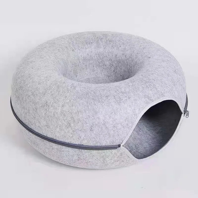 Donut Cat Bed Hiding House Indoor Tunnel Toys| Yazijico™ 