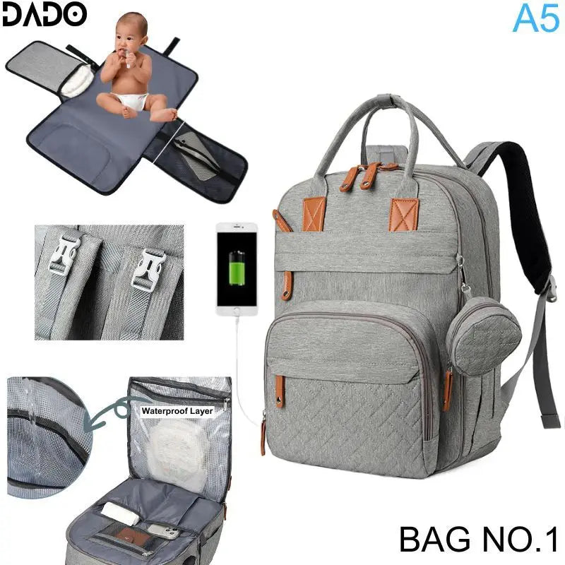 Diaper Bag Backpack Baby Essentials Travel Tote Multifunction | Yazijico™ 