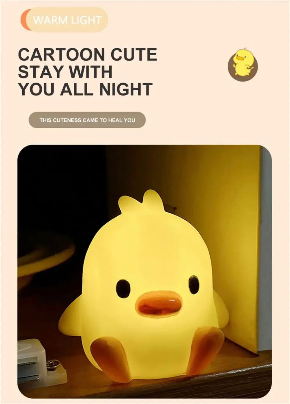 Yazijico™ Duck Night Light Bedroom Decoration Cute - Yazijico™ 