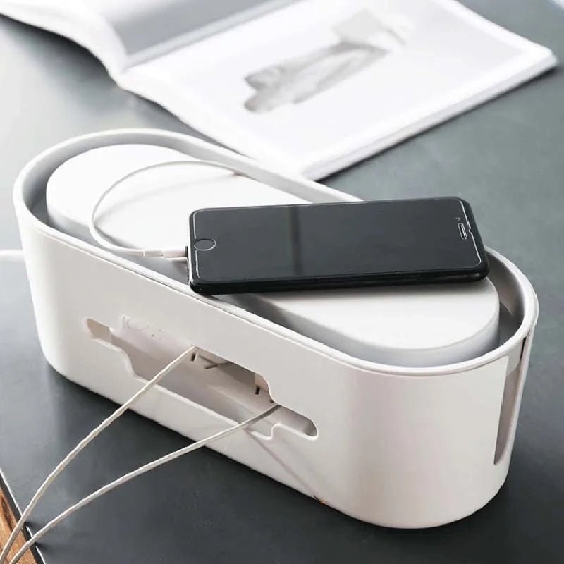 Electronics Cable Storage Box Plug Wire Organizer Storage For Charger