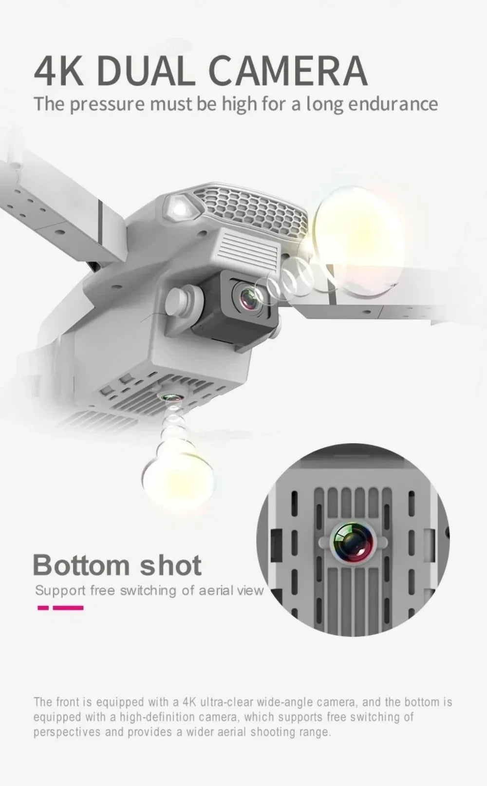 Drone Profesional Airplane Dual-Camera Head Remote