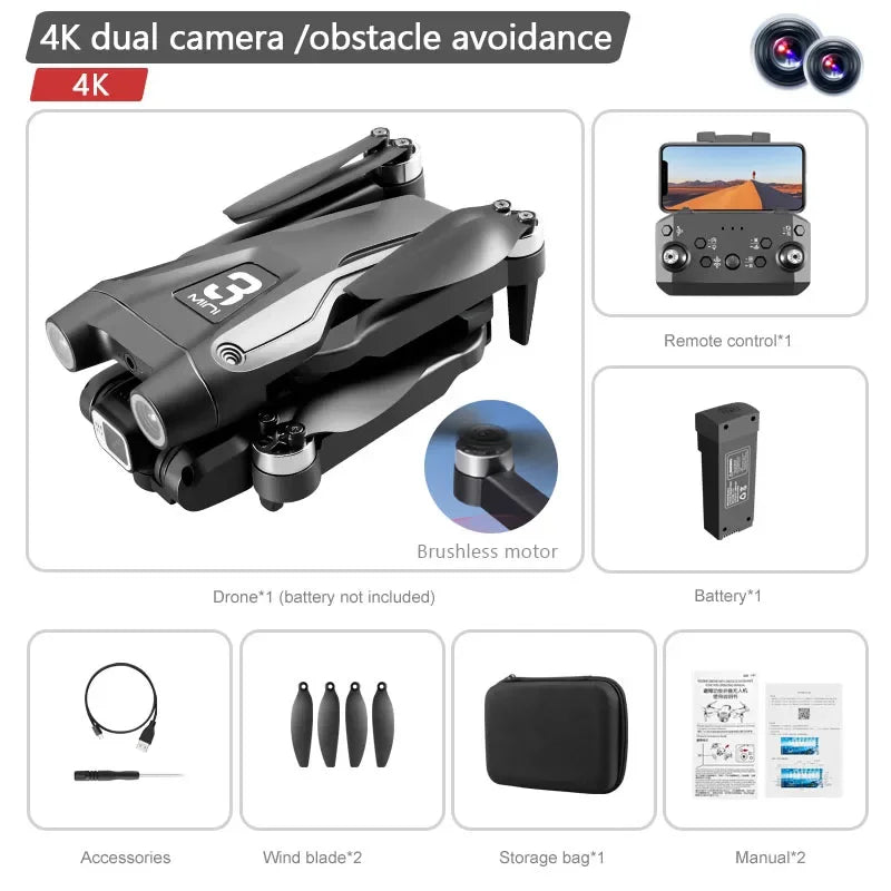 Drone Dual Camera 8K Professional Brushless Motor