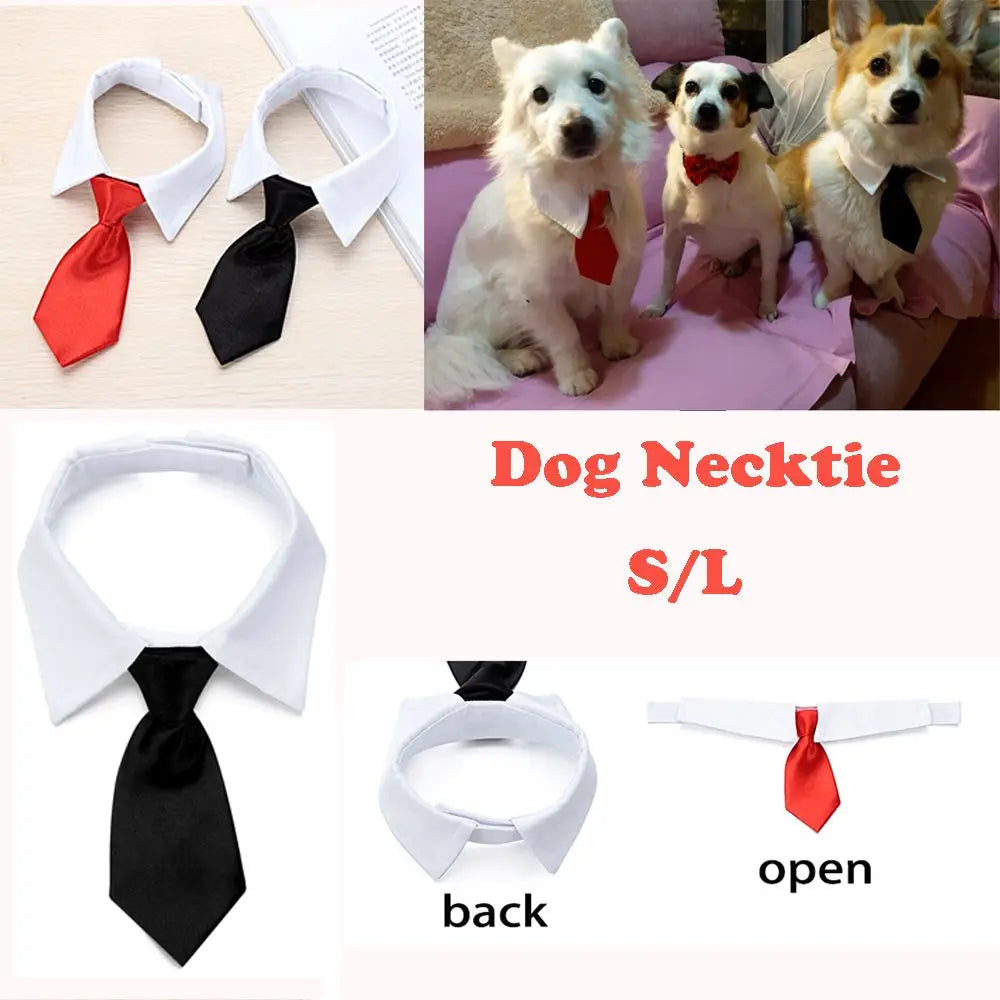 Pet Dog Cat Formal Necktie Tuxedo Bow Tie Black and Red | Yazijico™  