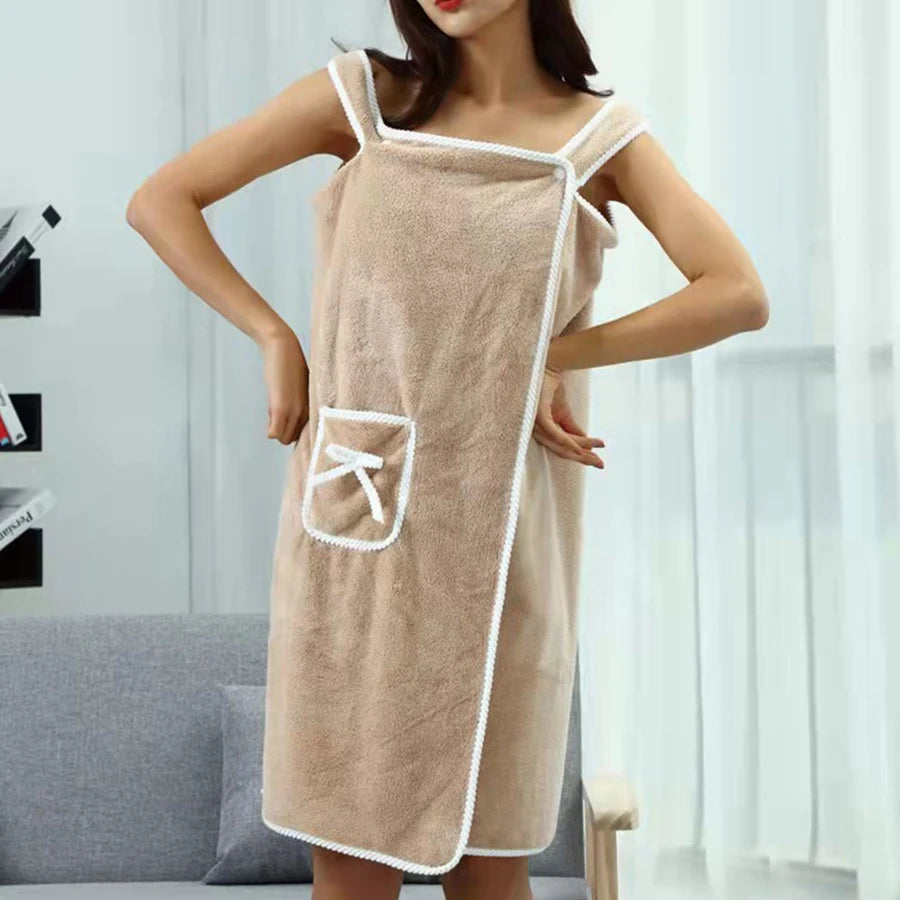  Bathrobe Bath Towels Girls Wearable Fast Drying Bathing Beach  | Yazijico™
