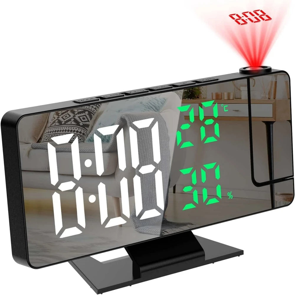 Arm Projection Digital Alarm Clock Temperature | Yazijico™ 