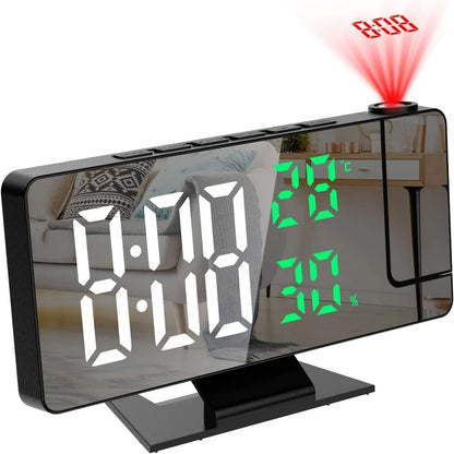 Arm Projection Digital Alarm Clock Temperature | Yazijico™ 